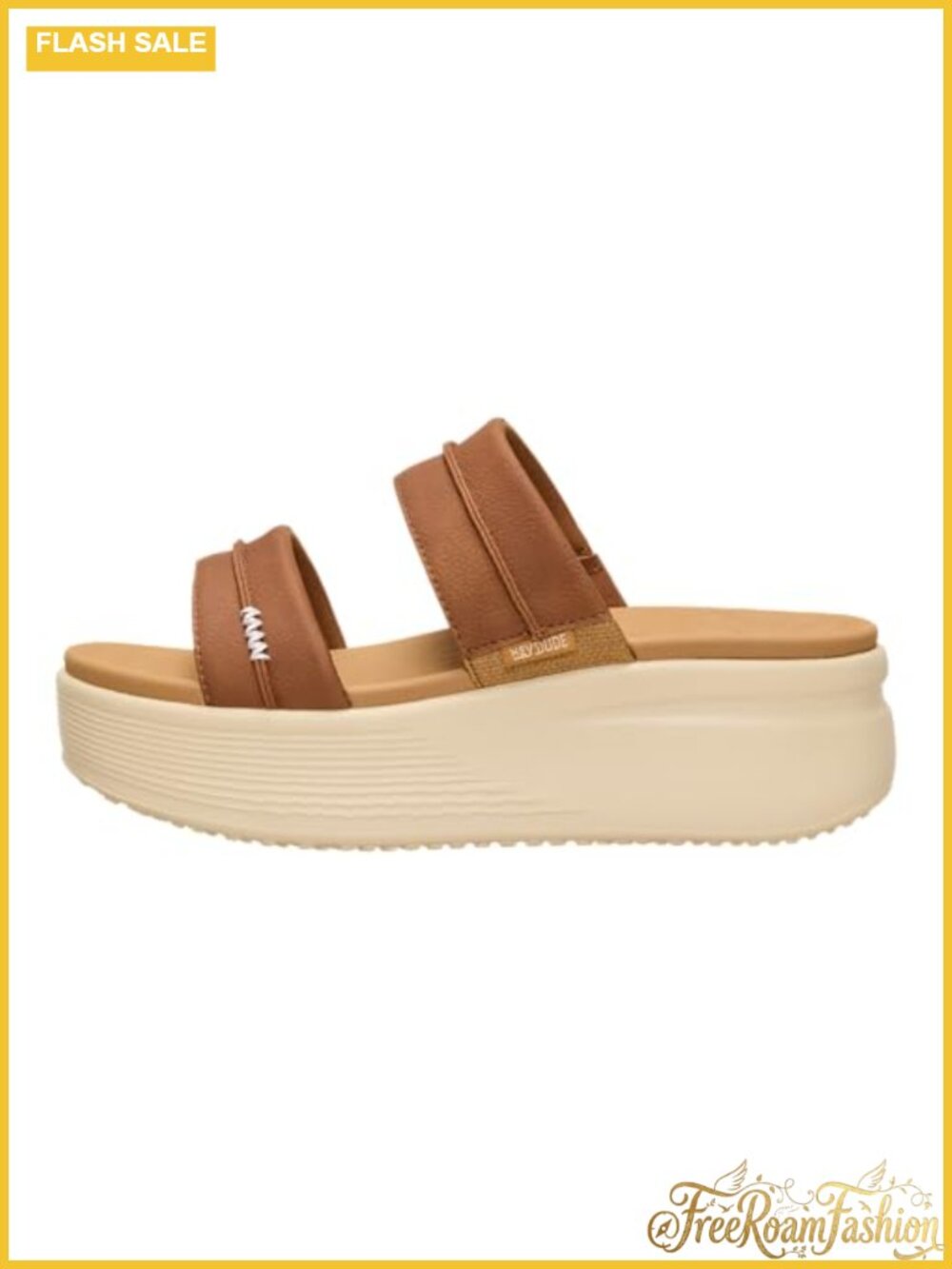 Platform Slide Sandal with Memory Foam Straps and EVA Footbed